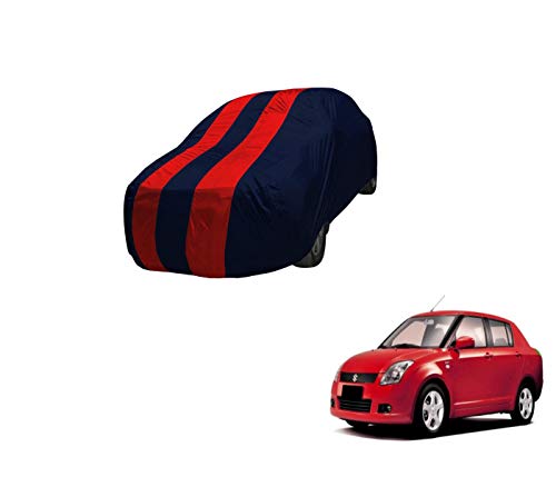 Image of Auto Hub Car Cover Compatible with Maruti Swift Dzire Old with Mirror Pocket,Triple Stitched, Weather Proof, Swift Dzire Car Cover- Navy-Red