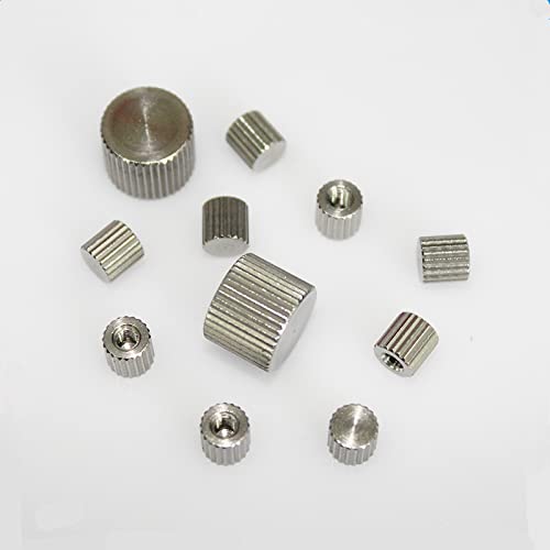 20 piezas tuerca moleteada M2 M2.5 M3 M4 M5 M6 acero inoxidable moleteado cilindro redondo extremo ciego mano pulgar Nut-M4