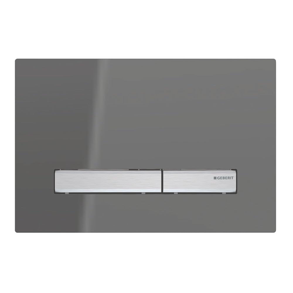 Geberit Sigma50 płytka uruchamiająca/przycisk do spłukiwania 2 ilości, kolor metalu chromowany: chromowany, szkło dymne lustrzane - 115.788.SD.2