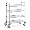 Royal Catering RCSW-114 serveerwagen 4 boorden 69 x 39,5 x 3 cm 108 kg keukenwagen roestvrij staal keukenrolwagen…
