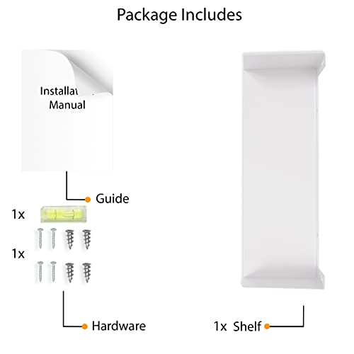 Wallniture Bali Sturdy Metal U Shape Bookshelf - Wall Mountable Cd Dvd Storage Multi-Purpose Display Rack In White #TOP6