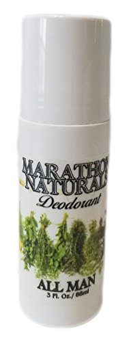 Marathon Naturals Deodorant - Aluminum Free - Alum Free -No Baking Soda - No Parabens - Long Lasting - Organic Shea Butter - Scented with Natural Essential Oils - 3oz. (All Man)