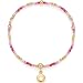 Produktbild JEWELS BY LEONARDO Armband Ciao Solea  elastische Arm-Kette aus zylinderförmigen Glasperlen in rosa/pink und goldfarbenen Edelstahl-Kügelchen  19 cm Länge  personalisierbarer Anhänger  023915