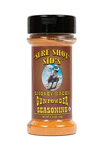 Sure Shot Sid’s Smokey Bacon Gunpowder Seasoning - Famous BBQ Rub Powder Grill Seasoning for Beef, Steak Meat, - All-Purpose Seasoning Blend Dry Rub for Grilling