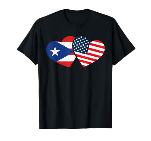 Half American Puerto Rican Girl USA Puerto Rico Flag Boricua T-Shirt