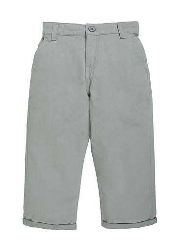 Image of KiddoPanti Boys 100% Cotton Twill Chinos Pant | Comfortable Regular Fit | 2 Side Pocket, 2 Back Pocket | Ankle Length | Back Elasticated Waistband with Button Zip Open Fly