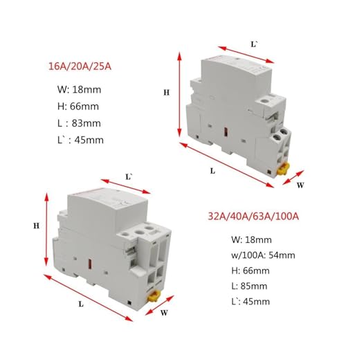 Contactor AC modular 2P 16A 2NO de carril para controlador de interruptor DIY en el hogar y hostelería 2