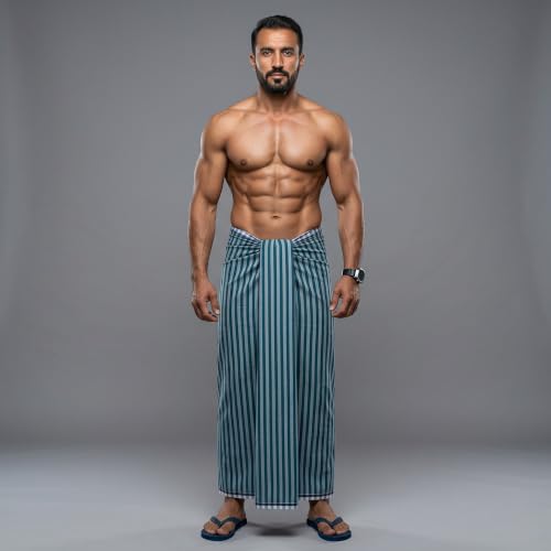 Image of Men's Cotton Lungi | Soft Breathable Wrap Around Lungi | Comfortable Daily & Home Wear for Men