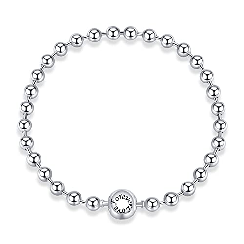 Bracelet en argent perles rondes mode féminine pour le quotidien