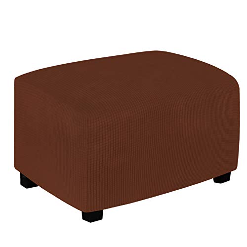 Easy-Going Stretch Large Rectangle Ottoman Cover Coffee