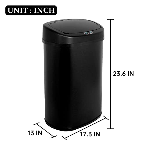 Caneca de basura automática 50L acero inoxidable negro miniatura 7