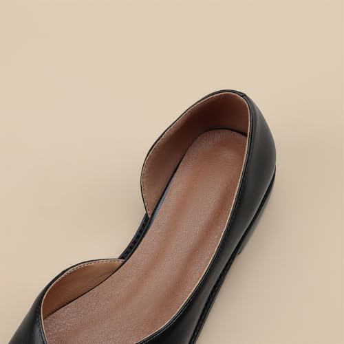 Women's Square Closed Toe Pumps D'Orsay Pull-On Overlapping Low Block Heel Work Office Church Casual Dress Shoes Comfortable Business Basic Party Dating Shopping Daily Wear Flats4