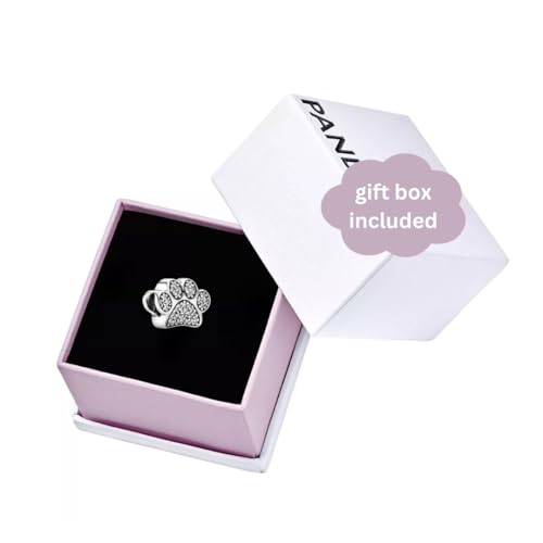 'Pandora's Sparkling Paw Print Charm, Sterling Silver2