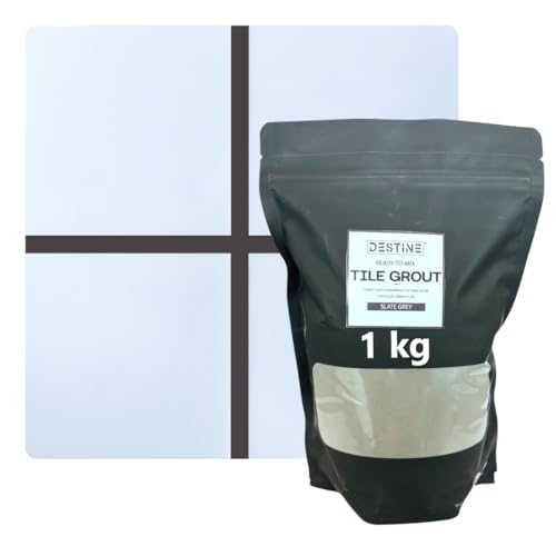 Image of DESTINE Tile Grout (1 Kg, Slate Grey), Waterproof, Cement Based, High Strength, Shiny Joints, 1 Bucket