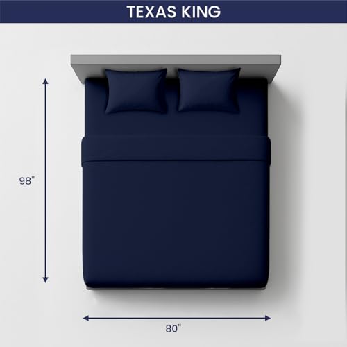 Image of SGI bedding 80 inch W x98 L 4Pc Texas King Sheet Set 100% Egyptian Cotton - 600 Thread Count, Fits 18 inch Deep Pocket - Soft Breathable Oversized Sheets, for Extra Large Beds - Navy Blue