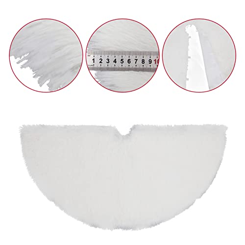 Faux Fur Christmas Tree Skirt 48 Inches, White Plush Skirt for Merry Christmas Party Christmas Tree Decoration, White Christmas Tree Skirt