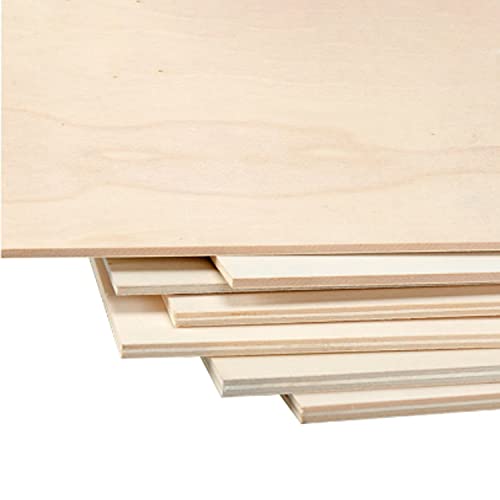 ZOENAE Basswood Sheets, 10 PCS Unfinished Wood, 1.5mm/2mm/3mm/4mm/5mm Thin Plywood Wood Sheets For Crafts, Perfect For Painting, Wood Burning, Wooden DIY Ornaments (Size : Thick1.5mm)
