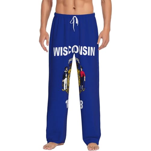 Pantalon de pyjama en polaire homme Wisconsin à imprimé drapeau