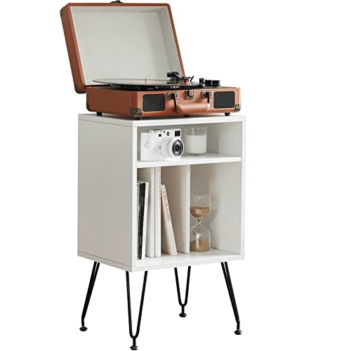 End Table, Side Table With Storage Space, Nightstand For Bedroom, Couch Side Table With Swivel Leveling Feet For Living, Sturdy End Table With Premium Mdf Board, Easy Assembly, 14.7”*11.1”*24.4” #TOP7