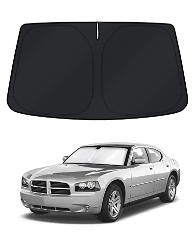 KUST Windshield Sun Shade for 2006&ndash;2010 Dodge Charger Window Accessories Shade Sun Visor Foldable...
