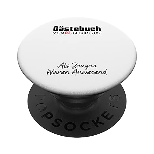 Gästebuch Mein 92. Geburtstag Libro de visitas Firma PopSockets PopGrip Intercambiable
