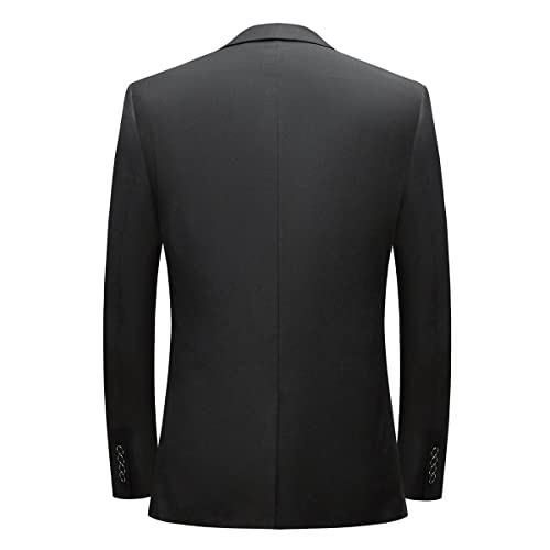 Sliktaa Herren Business Bankett Gentleman EIN-Knopf-Smoking-Anzug Dreiteiliges Kostüm Schwarz XL