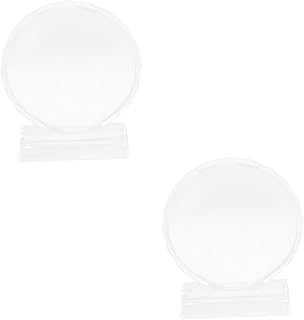 BESPORTBLE 2pcs Blank Crystal Trophy Award Plaque Round Prize Trophy Crystal Glass Trophy Desktop Accessories Table top Decor Metal Trim Creative Trophy Adults Trophy Desktop Trophy Decor