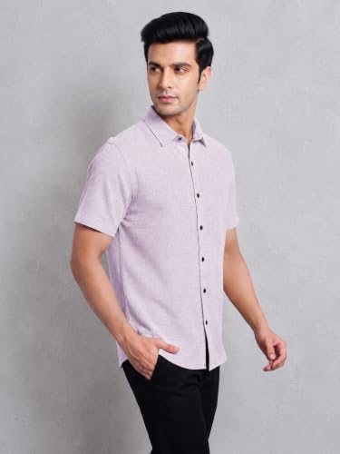Image of TOPLOT Men's Casual Short Sleeve Button Down Shirt | Lightweight Breathable Textured Linen Formal Shirt | Summer Beach Vacation Relaxed Fit Man Shirts (5260)