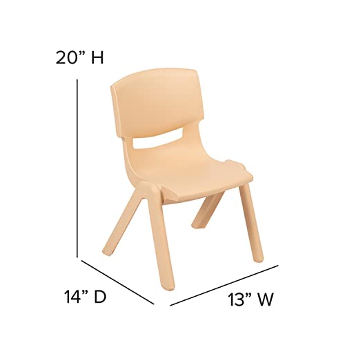 Image of Flash Furniture Natural Plastic Stackable School Chair with 10.5 inch Seat Height
