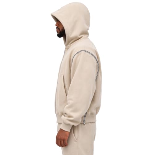 Mens Zip Up Hoodie Oversized Light Fall Jackets Fleece Sweatshirt 2026 - image 5