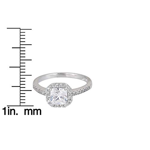 Sterling Silver mm Princess Cut Cubic Zirconia Engagement Ring2