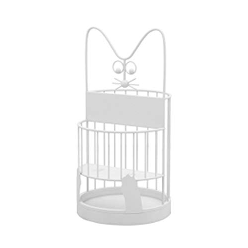 Porte-parapluies en métal durable blanc avec bac de récupération d'eau - 2