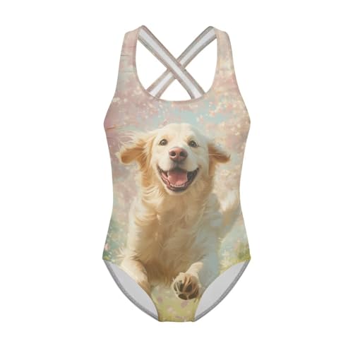 Image of One Piece Swimsuit Girls Cross-Back Bathing Suit 5-14Y Kids Swimwear Cute Swimsuits Sleeveless Bathing Suits
