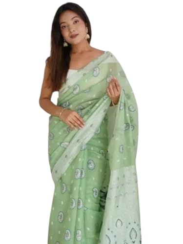 Image of Flosive Women's Woven Cotton Silk Saree With Unstitched Blouse Piece
