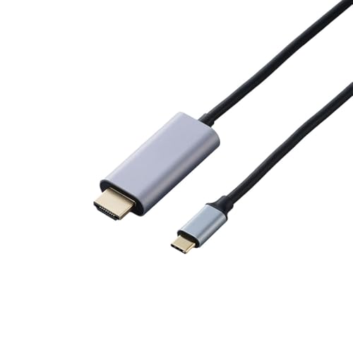 YAZAWA USB Type-C - HDMI �ϊ��P�[�u�� 1.8m 4K/30Hz�Ή� �����b�L�v���O �ݒ�s�v DP�I���^�l�[�g���[�h �~���[�����O