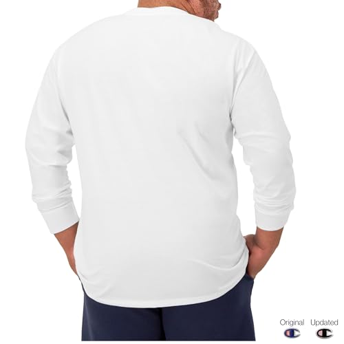 Image of Champion Men's Classic Long Sleeve T-Shirt, Standard Fit, Script & C Logo, Available in Regular and Big & Tall