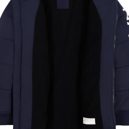 Image of Nautica Boys' Heavyweight Hooded Bubble Jacket With Polar Fleece Lining