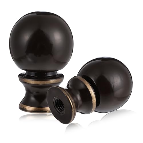 Image of 2 Pcs Ball Lamp Finial Cap Knob Lighting Lamp Finials 1 /2-28 in Ball Lamps Finial Cap Knob Heavy Metal Top Screw Finials Caps for Table Lamps Floor Topper Knobs Oil Rubbed