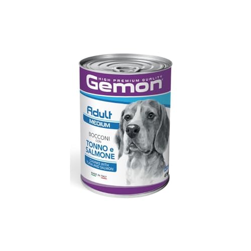 Gemon Cane ADULT Bocconcini con Tonno e Salmone 415 gr - Confezione da 24-24 x 415 gr