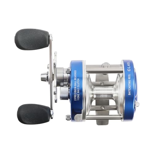Carretes de pesca, carretes giratorios lisos, máx. 13 kg de fuerza de tracción, sal, cebo de agua dulce y pesca de cebo para pesca de mano izquierda (azul)