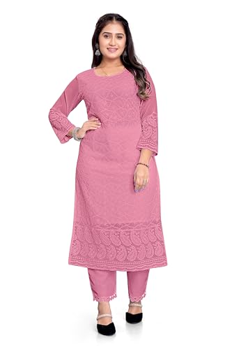 Image of IMPEX Women's Georgette Chikankari Embroidery