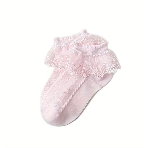 Girls Ruffle Lace Frilly Socks, Princess Lace Top Mesh Dress Sock, Breathable Ruffle Princess Short Socks, 1t -14 Years