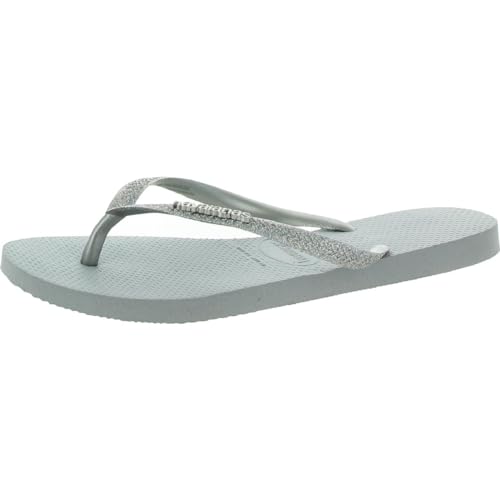 Havaianas Kids Slim Glitter Flip Flops - Spring and Summer Glitter Sandals for Kids - Ice Grey, 13C/1Y little kid