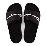 Champion Badelatschen Herren Damen Badeschlappen Badesandalen Badeschuhe Duschschuhe (Slide Varsity Black, 44)