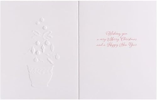 Miniatura 4 de NIQUEA.D Juego de tarjetas navideñas en caja, árbol topiario, incluye un sobre de sentimiento festivo y a juego, juego de 10 (NXB-0005), multicolor,