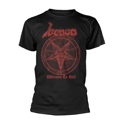 Venom Welcome To Hell Red Logo t-shirt noir merch metal vintage pour homme