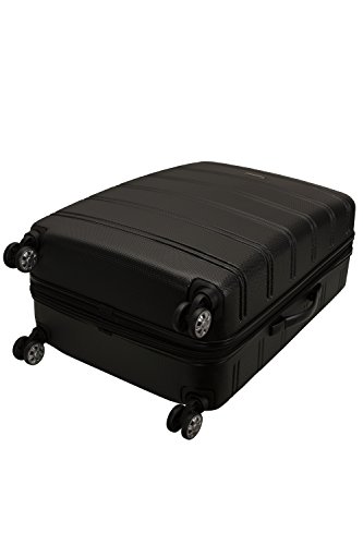 Rockland Melbourne Hardside Expandable Spinner Wheel Luggage, Black, Checked-Large 28-Inch #TOP4