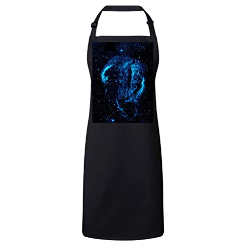 Tablier cuisine noir constellation espace pour vos repas