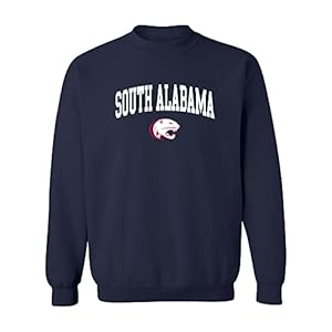 UGP Campus Apparel AW03 – South Alabama Jaguars Arch Logo Crewneck Sweatshirt – Medium – Navy