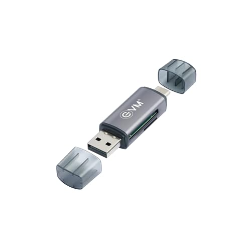 Image of EVM 4-in-1 OTG Card Reader USB 3.0 & Type-C | Multi Memory Card Reader for SD, SDHC, SDXC, Micro SD & TF Cards | Plug & Play for Laptop, Smartphone & Tablet